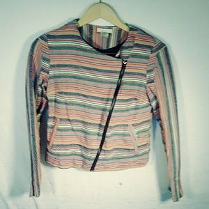 BCNU Colorful Stripe Crop Jacket
